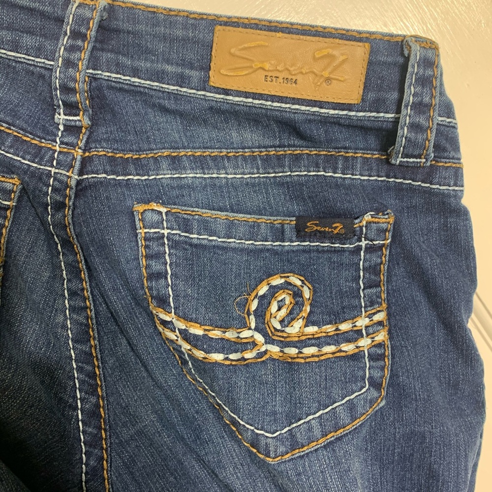 Seven 7 Jeans Bootcut 28 Rhinestone Button